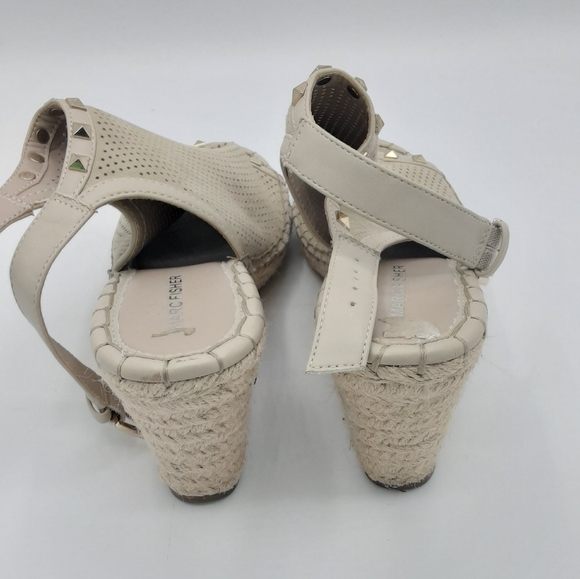 Marc Fisher Senton Leather Espadrille Wedge Sandal. - Picture 13 of 14